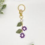 Purple flower bag charm