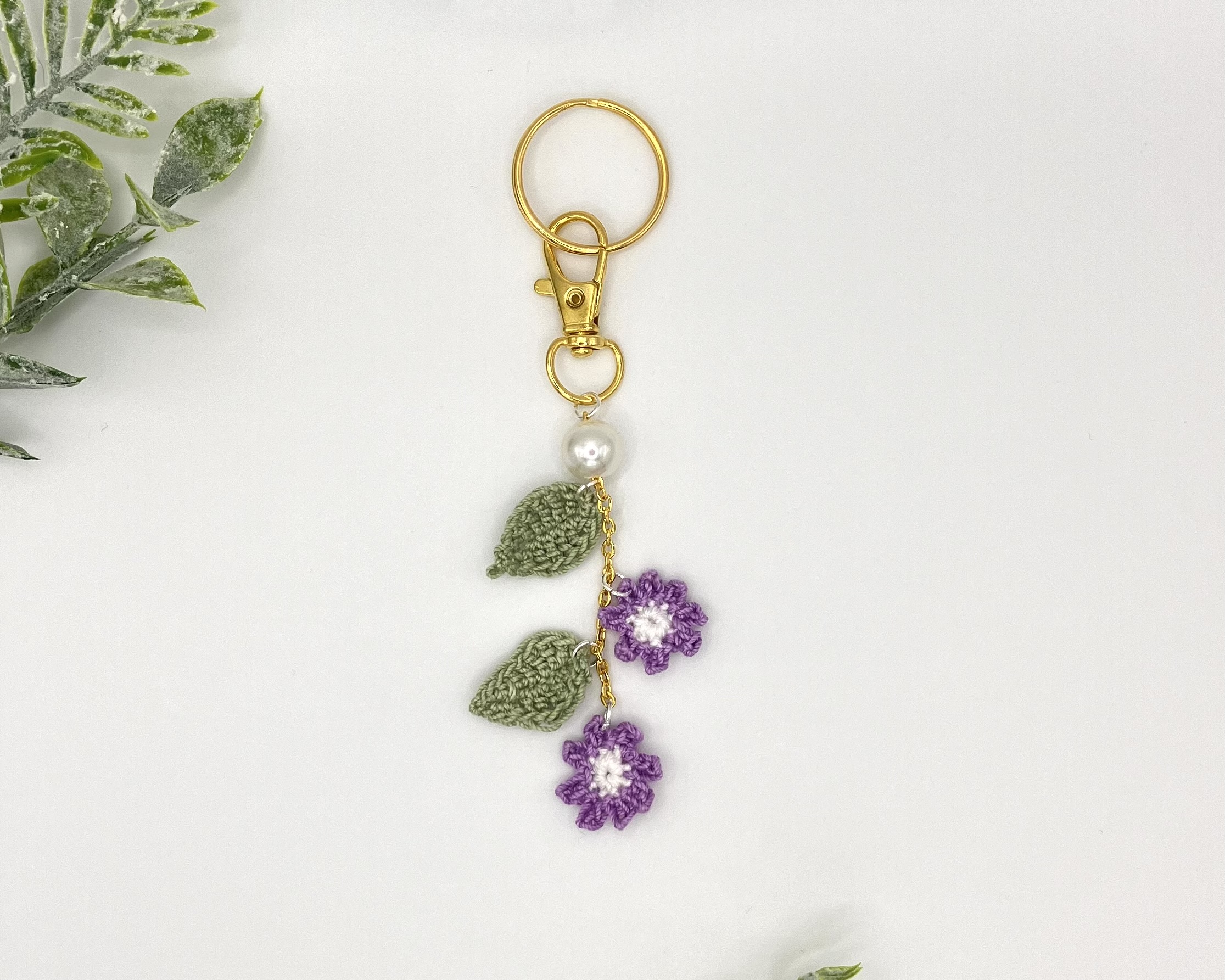 IMG_0782 Purple flower bag charm