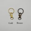 Gold vs bronze comparison of key rings