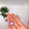 Crochet purple mini flower earring