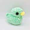 Green crochet duck plushie, handmade cute farm animal