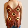 Back of crochet sunflower top