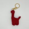 Red crochet Dinosaur Keychain