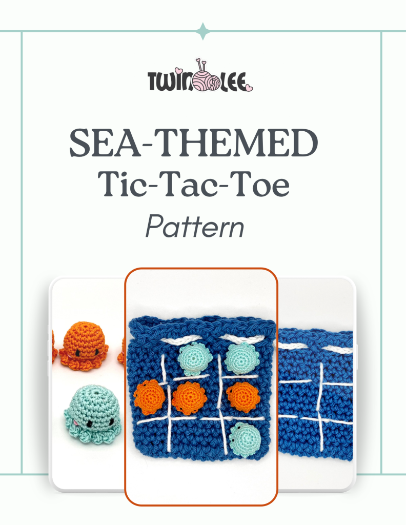 Crochet octopus tic tac toe game pattern